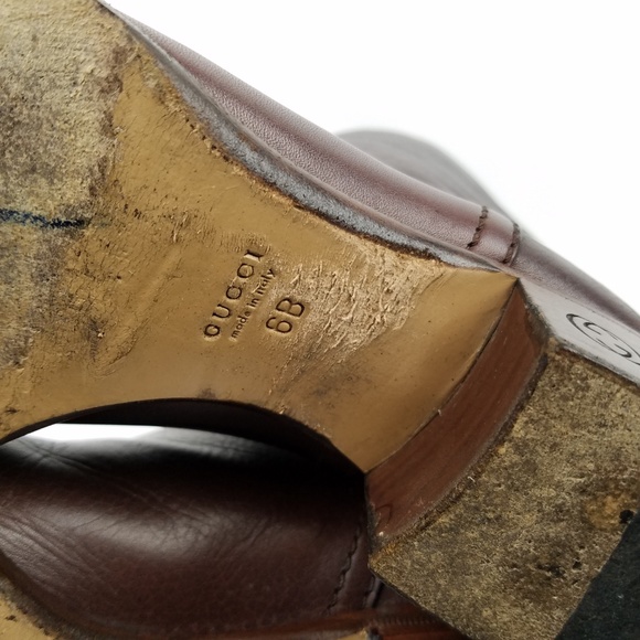 Gucci Brown Over the Knee Boots Sleek Leather Design - Picture 8 of 8